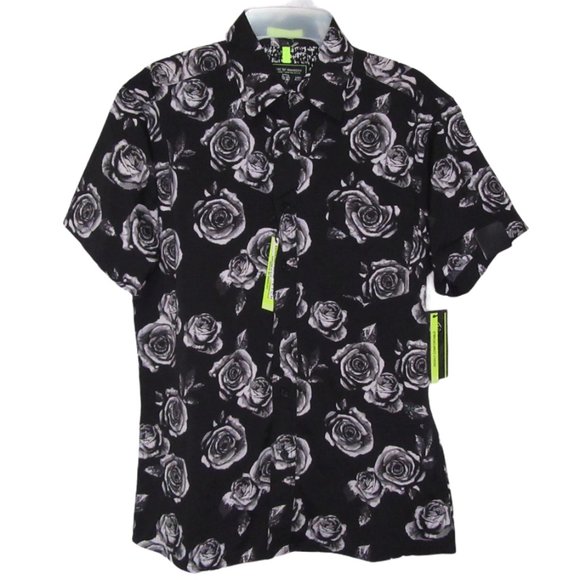 House Of Anarchy Other - House Of Anarchy Men Floral Roses Print Button Up